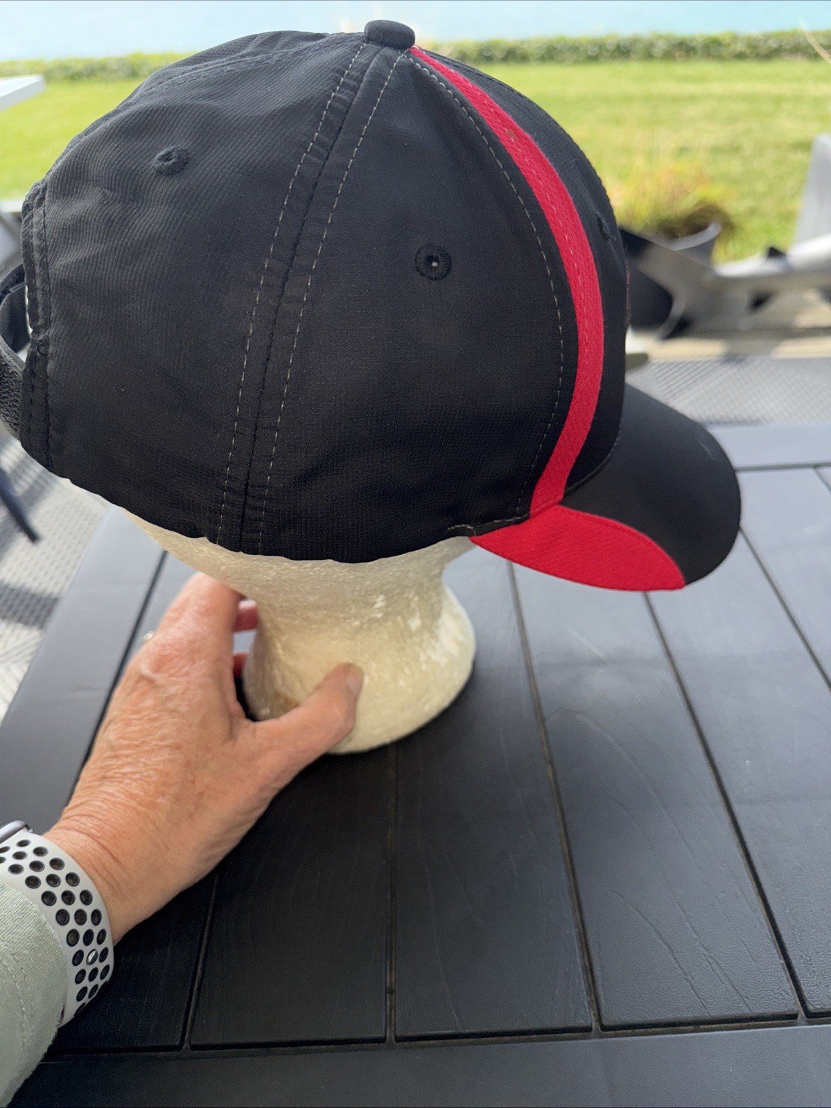 TORO in White on Black Maroon Accented Hat Cap Hook Loop Polyester