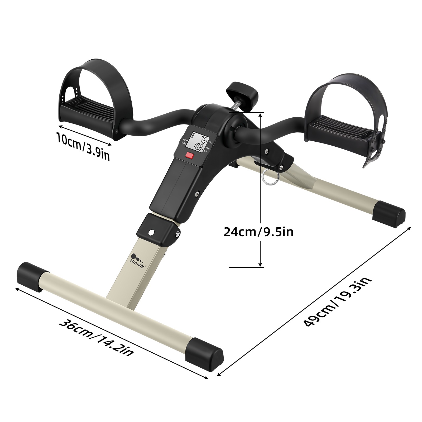 Himaly Foldable Pedal Exerciser Mini Arm Leg Exercise Bike w/ LCD Screen Display