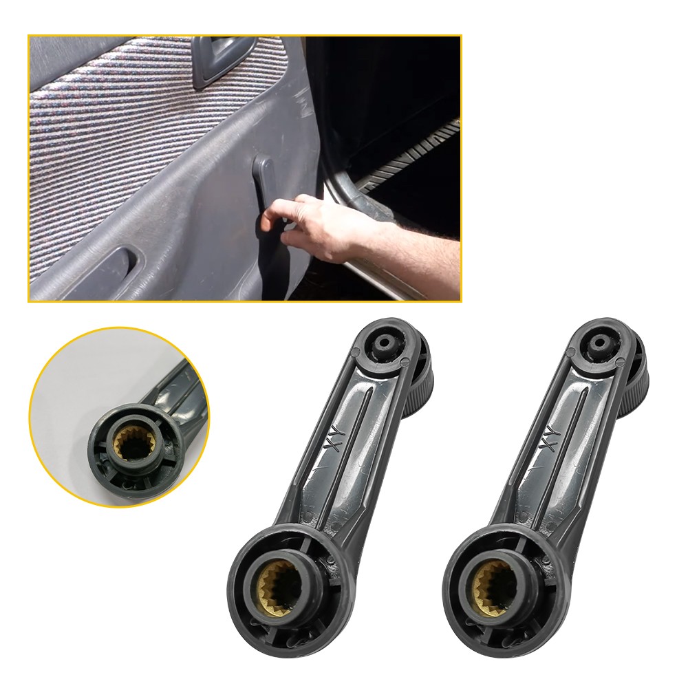 Set/2 Manual Window Winder Crank Door Handle for 1995-2004 Toyota Tacoma Gray