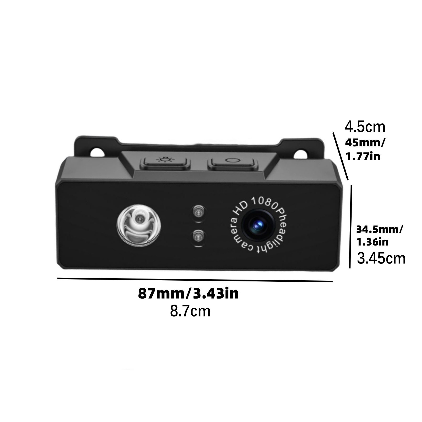 2 in 1 Head-mounted Action Camera 1080P HD Camcorder Camera Night Vision w/Light