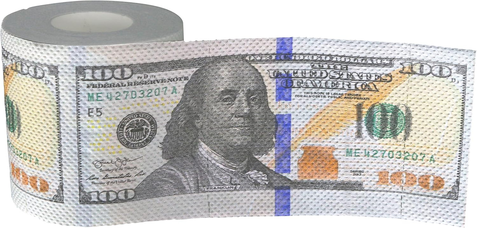 Iconikal 240-Sheet Gag Joke Money Toilet Paper, $100 Dollar Bill, 1 Roll