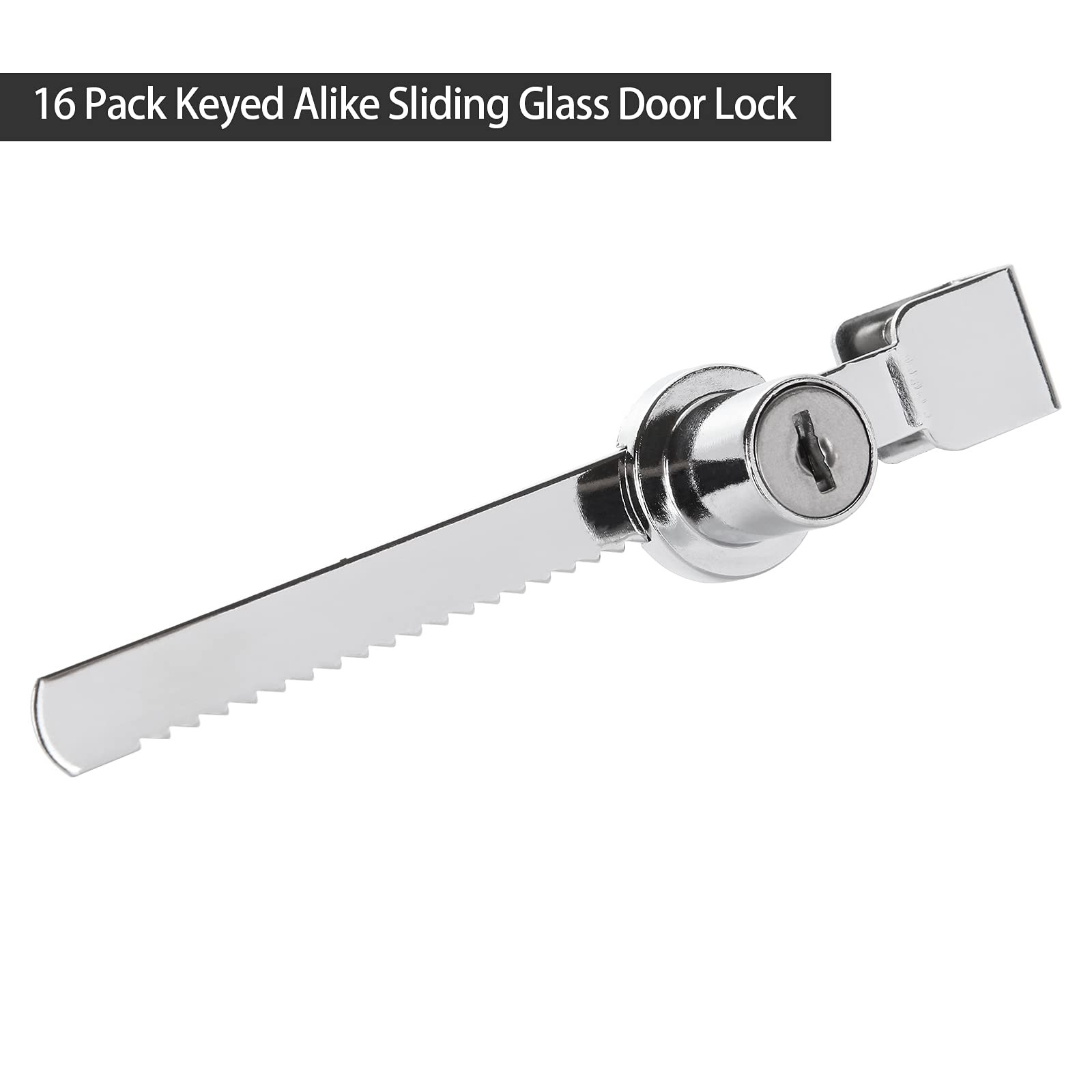 16 Pack Display Case Lock Showcase Lock Sliding Glass Door Ratchet Lock Security