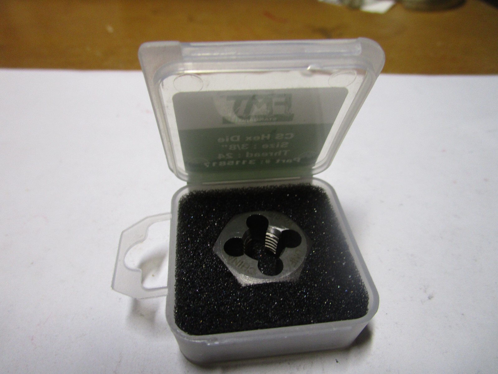 3/8"-24 x 25/32" Carbon Steel Bright Finish Hex Die