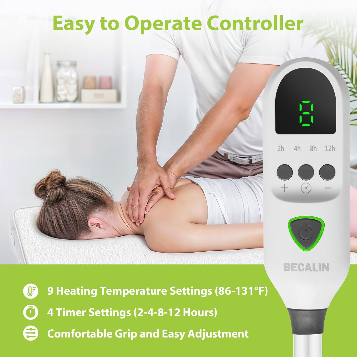 Massage Table Warmer Heating Pad Professional SPA Massage Bed Warmer with Tim...