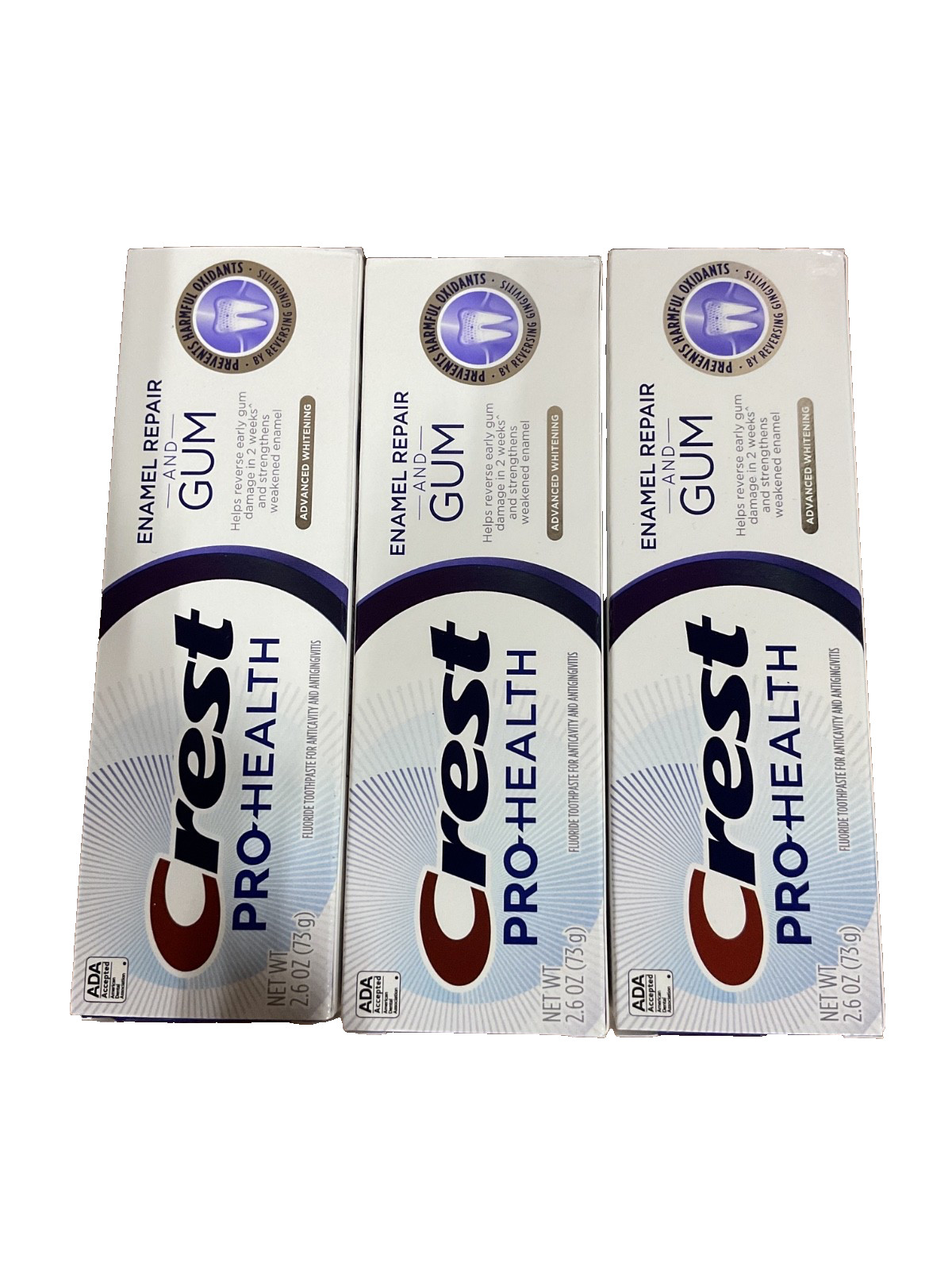 Crest Pro-Health Enamel+Gum Repair +Advanced White Toothpaste, 2.6 oz (Lot of 3)