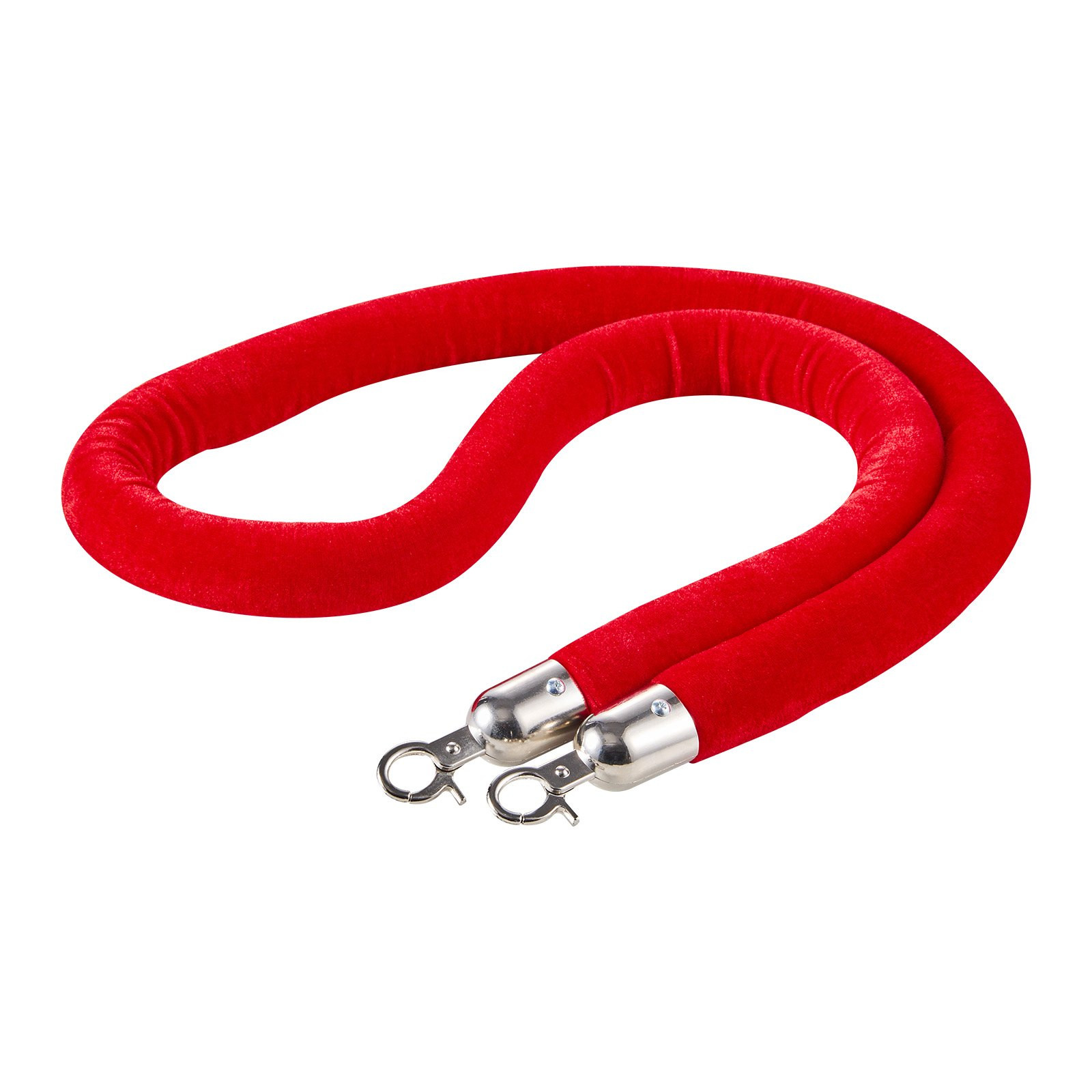 2PCS Red Velvet Stanchion Ropes 5ft Crowd Control w/ Silver Hooks