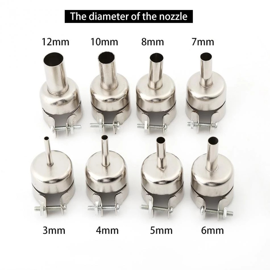 6028 850 Welding Nozzle Soldering Station Silver Stainless Steel 3-12mm