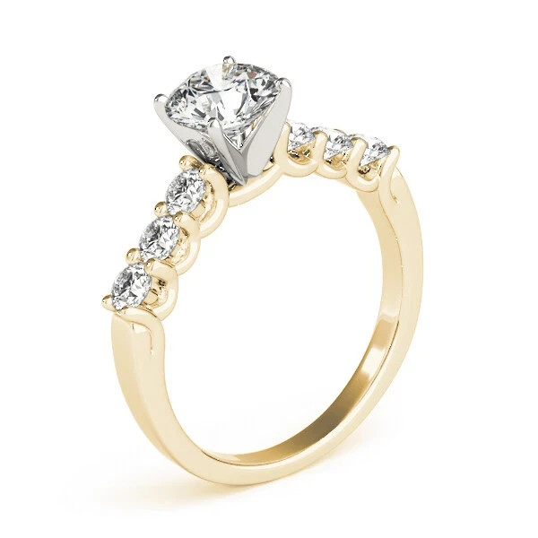 Round Cut 1.65 Ct VVS1 Diamond Lab-Created Engagement Ring 14K Yellow Gold FN
