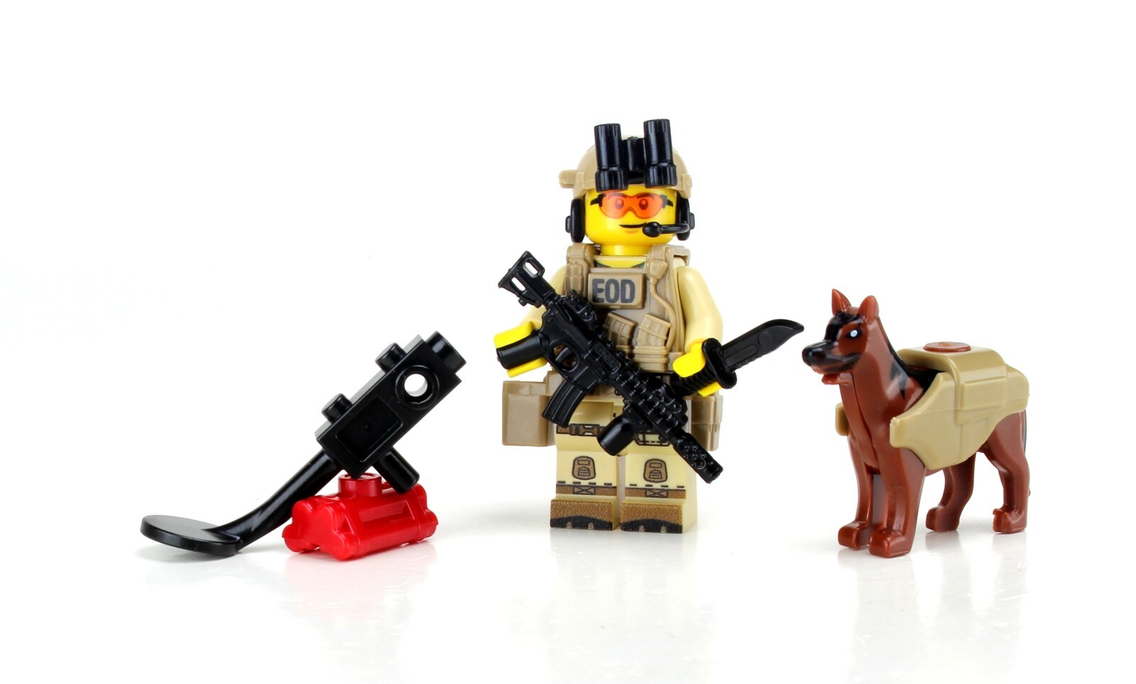 EOD Explosive Ordnance Disposal Specialist K9 made with real LEGO® minifigure