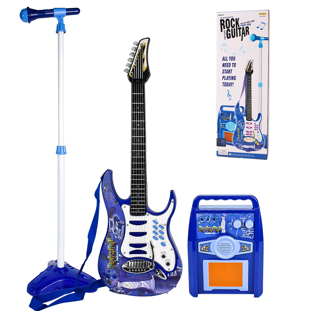 Kids Multi-color Electric Guitar Set MP3 Player Learning Toys Microphone, Amp