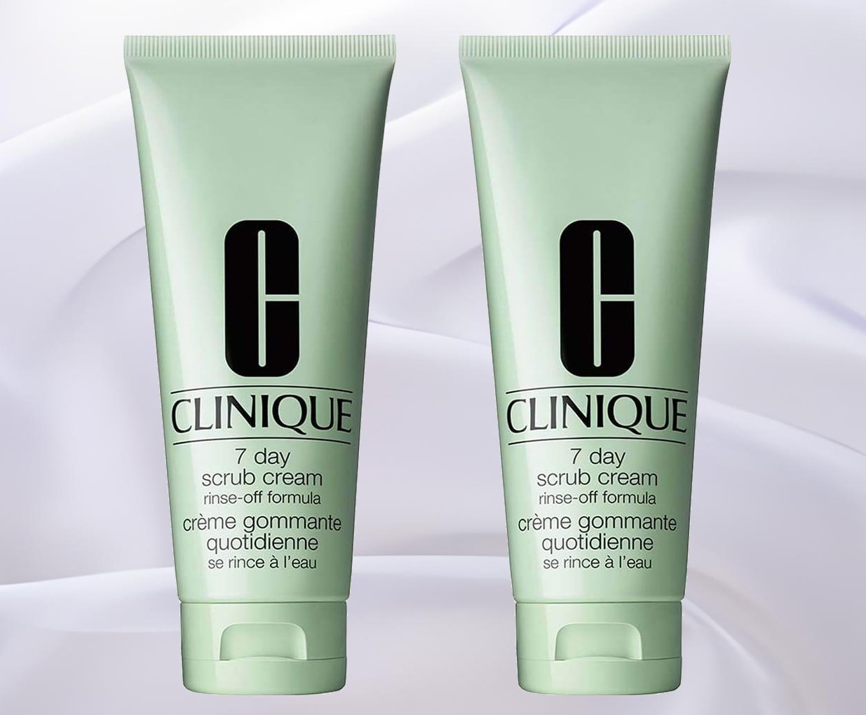 Clinique 7 Day Face Scrub Cream Rinse-Off  Formula  Full Size ( 3.4 oz ) x 2pc