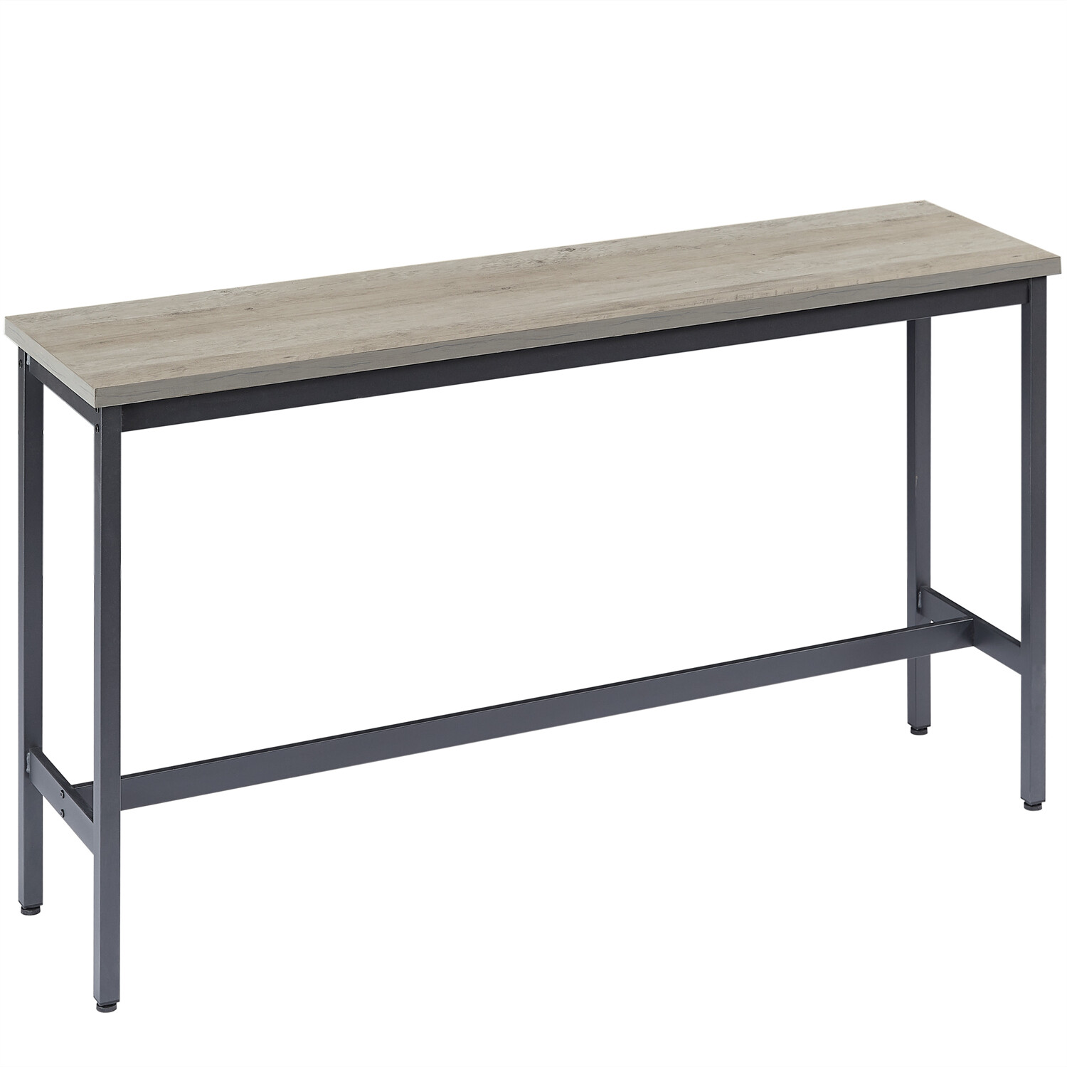 4-Piece Bar Table Set Counter Height Kitchen Pub Table with 3 Bar Stools Gray
