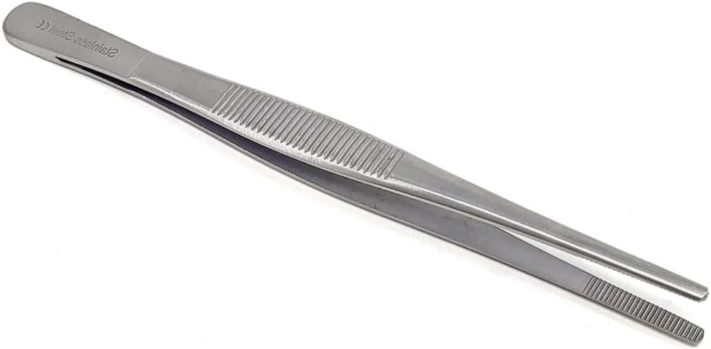 Blunt Serrated Tweezers Made of Stainless Steel Heat Resistant 4.5 inches