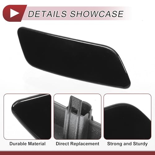 Front Right Bumper Headlight Washer Nozzle Cover Cap Right Side Black