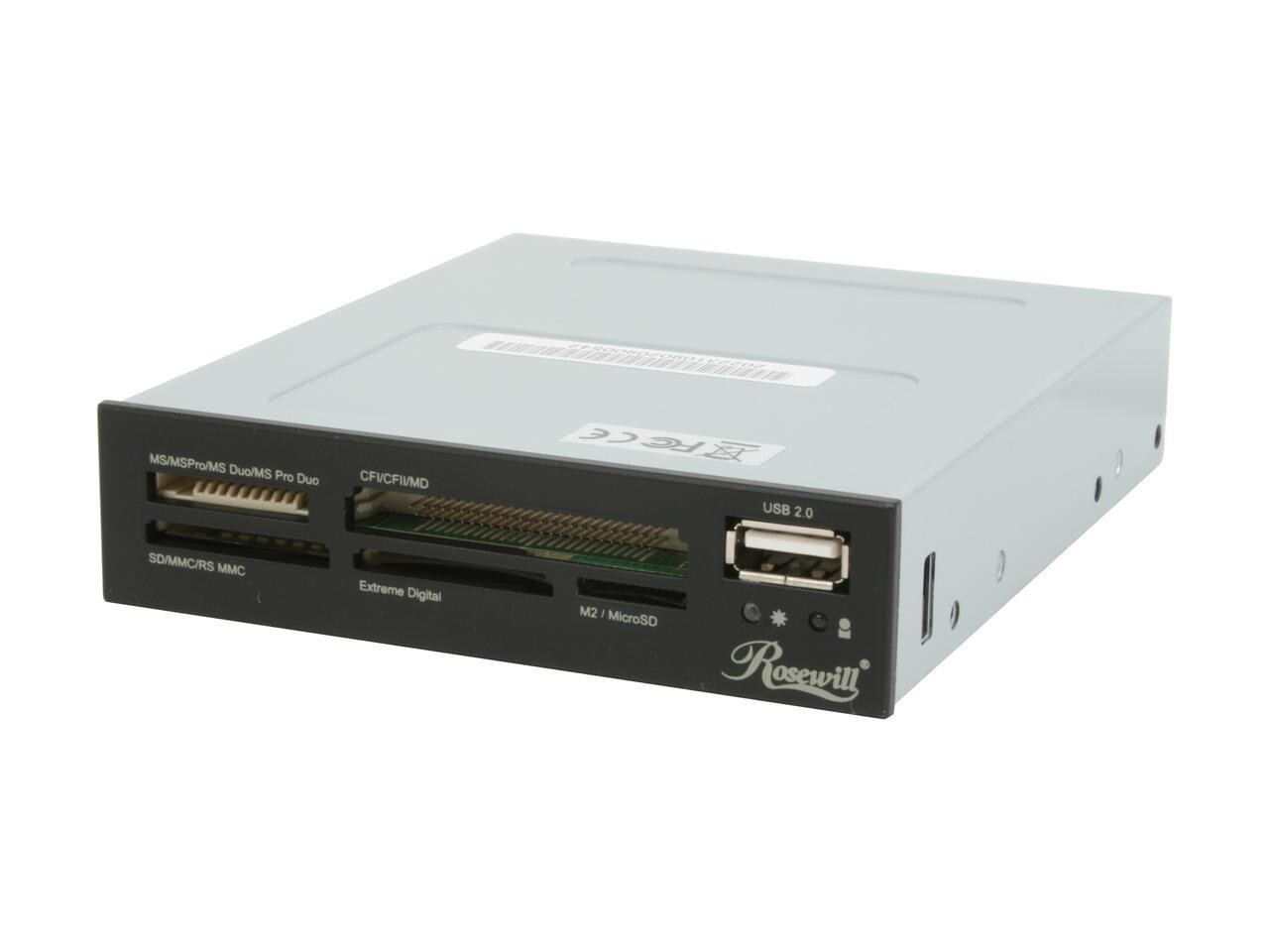 Rosewill Internal 74-in-1 Card Reader 3.5" Drive Front Bay Retail Box Type A USB
