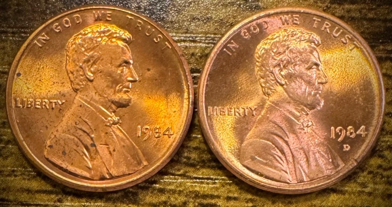 1984 P & D Lincoln Memorial Cent BU 2 Coin Set From Original Rolls