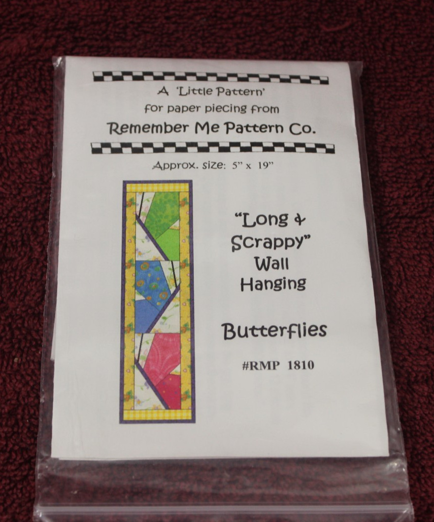 Remember Me Pattern Co. Long & Scrappy Wall Hanging - Butterflies #1810 5" x 19"