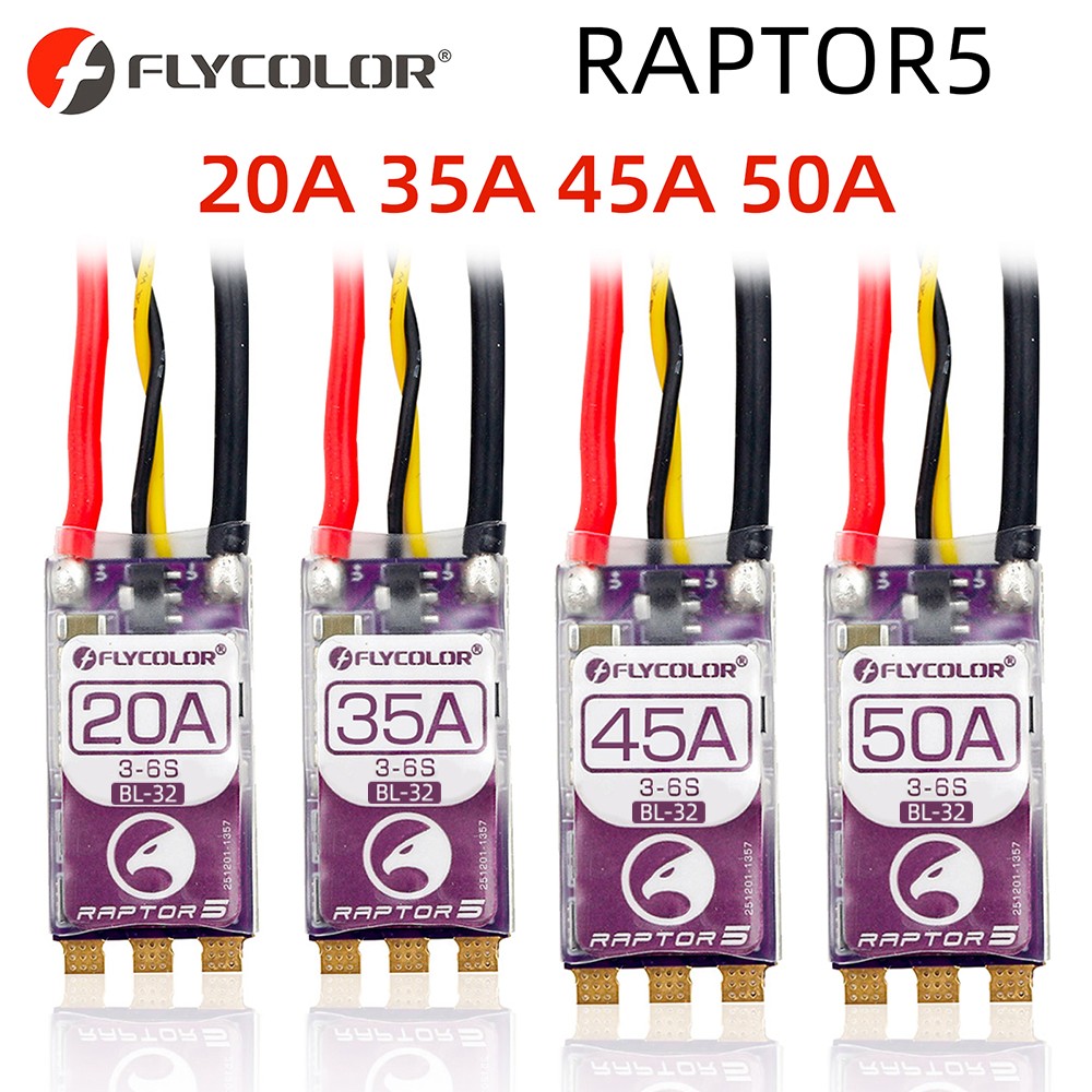 FLYCOLOR Raptor5 Brushless ESC 3-6S 32Bit G701 PWM Dshot Proshot for FPV Drone