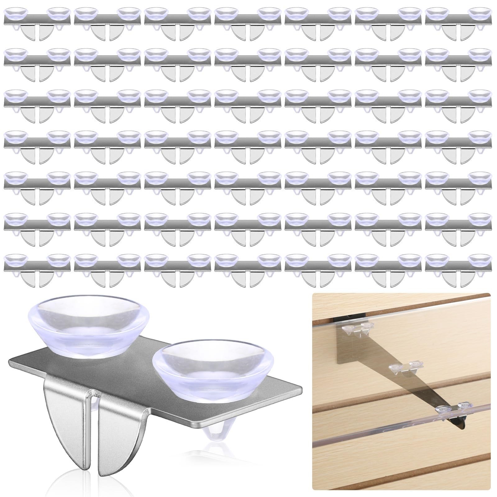 20 Pcs Center Shelf Rest Clip Galvanized Glass Brackets Metal Shelf BalancingF
