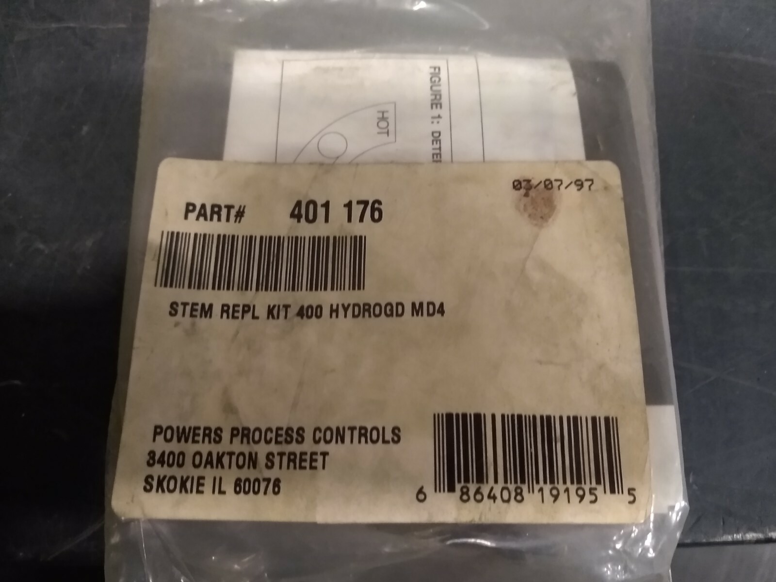 Powers Faucet Stem Cartridge #401-176 NOS