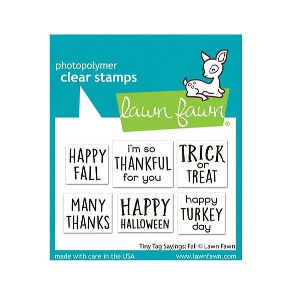 Lawn Fawn "Tiny Tag Sayings: Fall" Clear Photopolymer 2"x3" Stamps Set 2025
