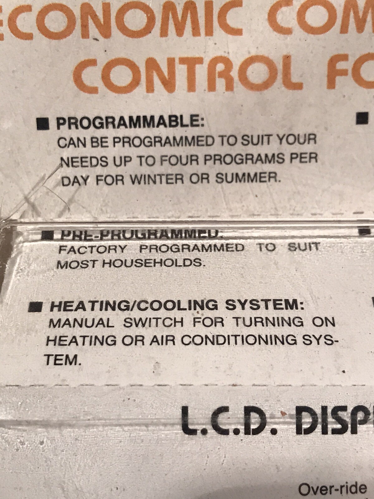Thermostat "The Economizer" 4 Program Periods Day By Cosmo VTG Programmable