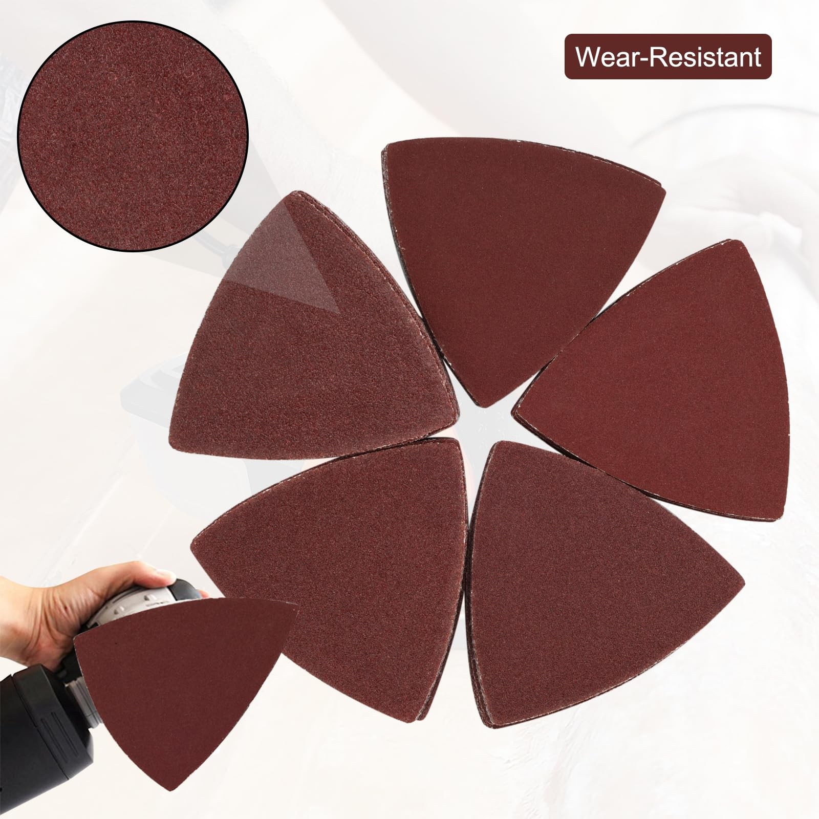 104Pcs Oscillating Multi-Tool Sanding Pads Kit, 2Pcs Triangle Pads...