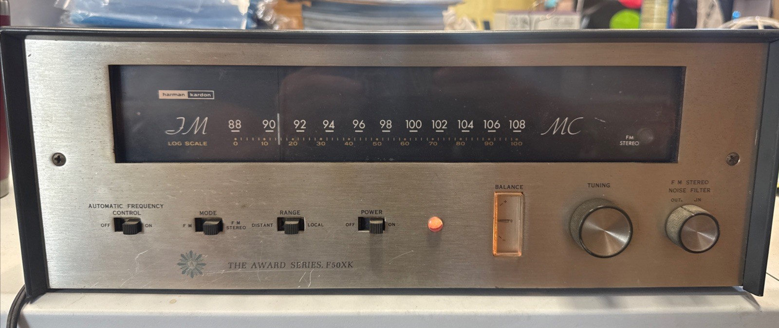 Vintage Harman Kardon Award Series F500X Tube FM Tuner Powers On USA