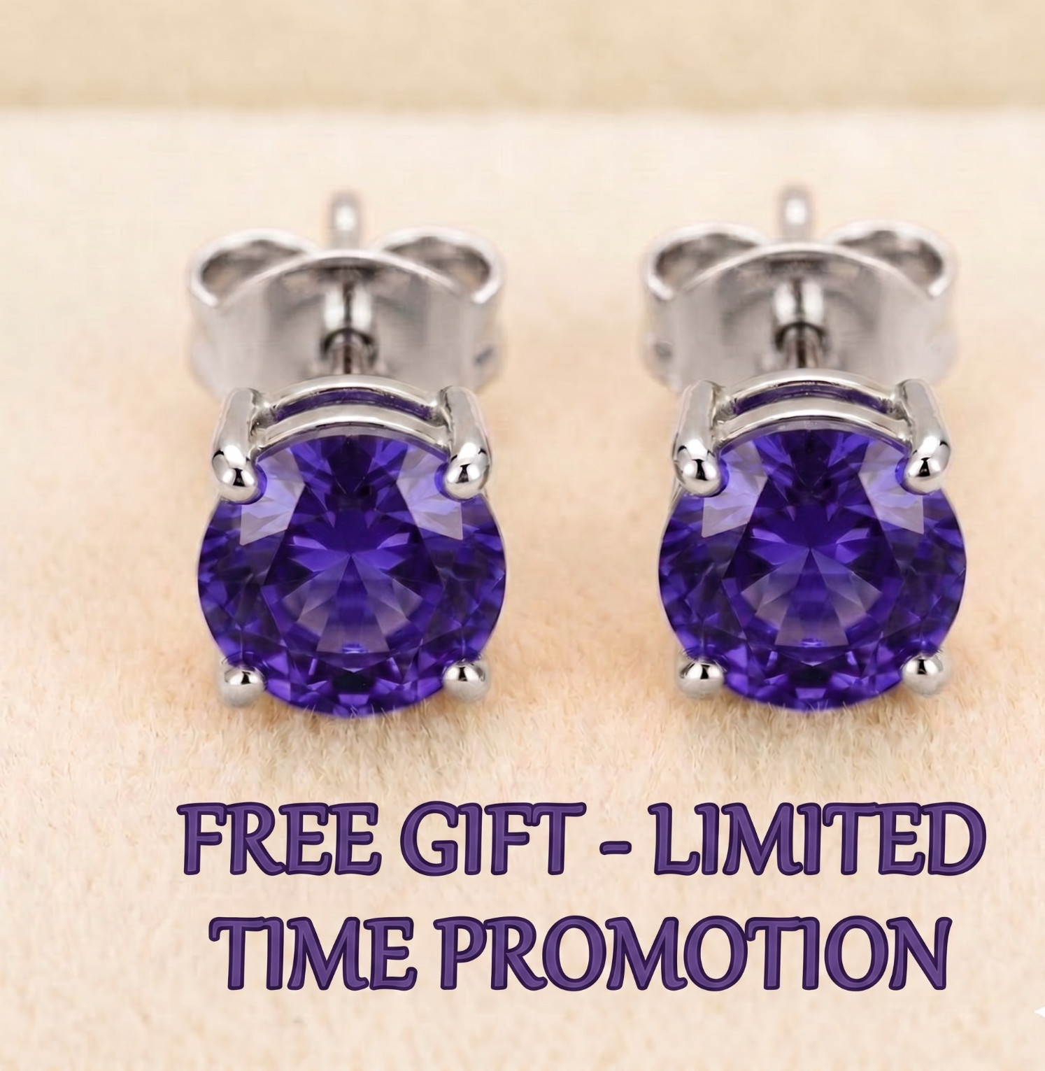 13.00 CT Certified Purple Diamond Ring, Tariffs FREE & Matching Studs .