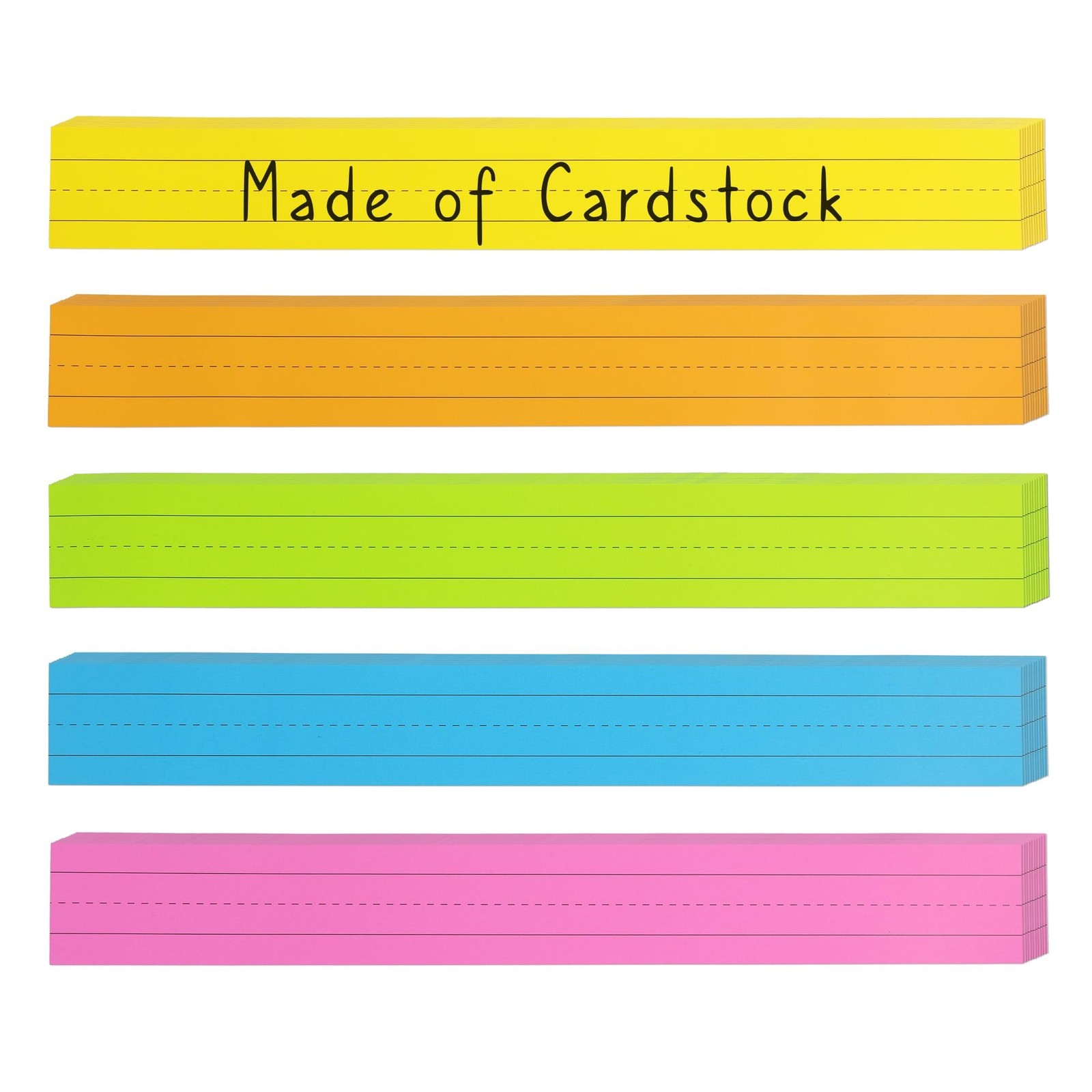 Chell Colored Sentence Strips Cardstock, Pack of 100, 3” x 24” Rainb