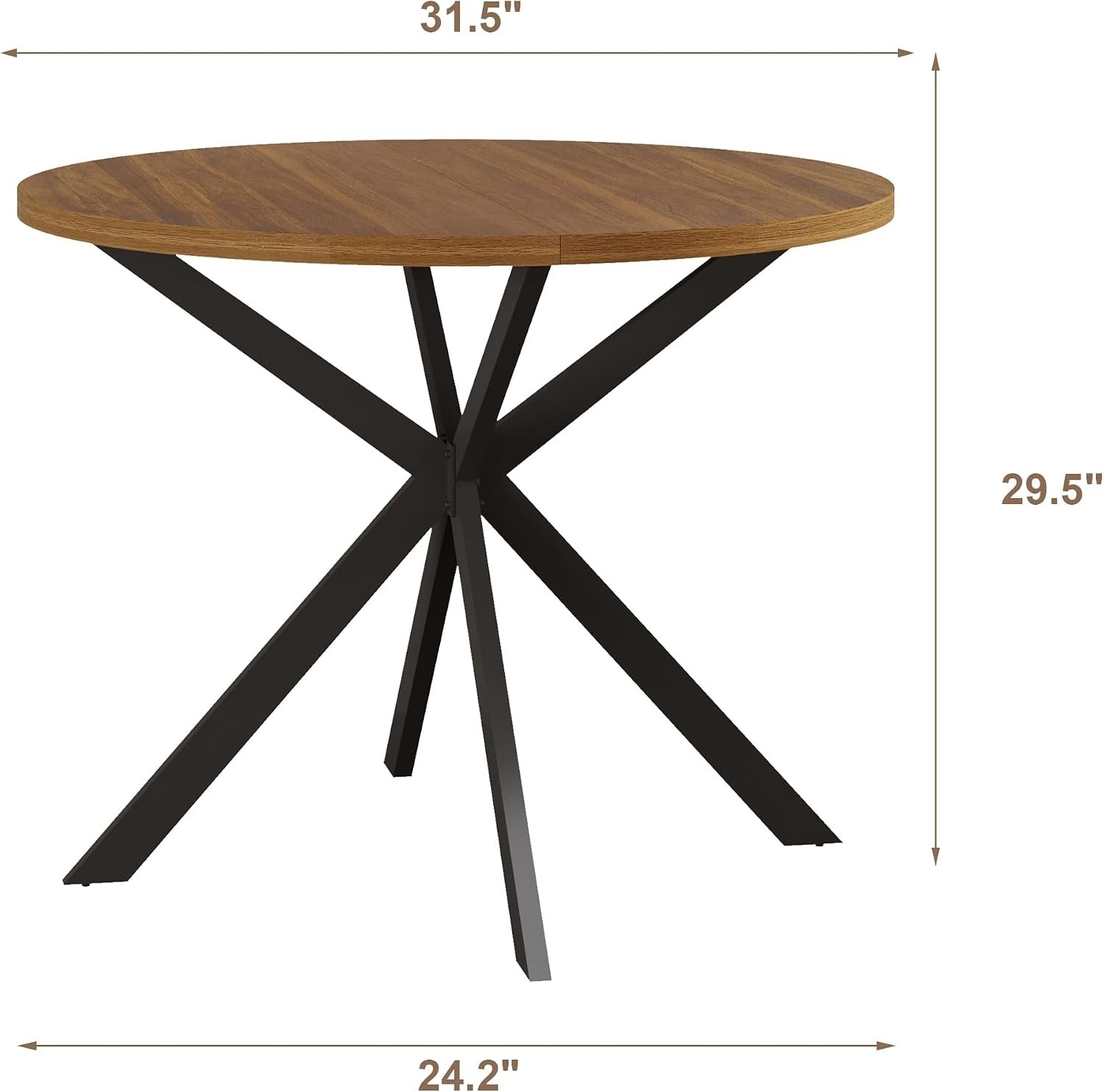Versatile 31.5 Inch Round Walnut Kitchen Table | Seats 2-4 | Easy to Assemble