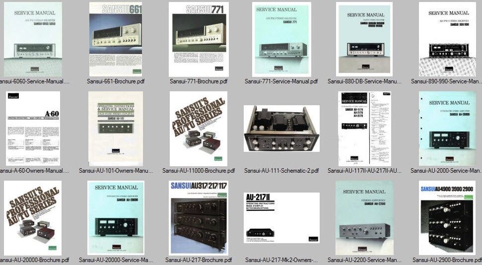 Sansui Service Manuals Brochures Magazines Schematics Collection Computer DVD !!