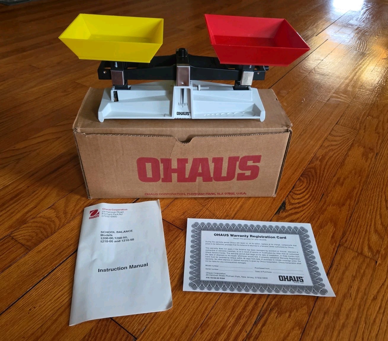 Vintage New Ohaus Model 1200-00 School Balance Scale Box, Paperwork No Weights