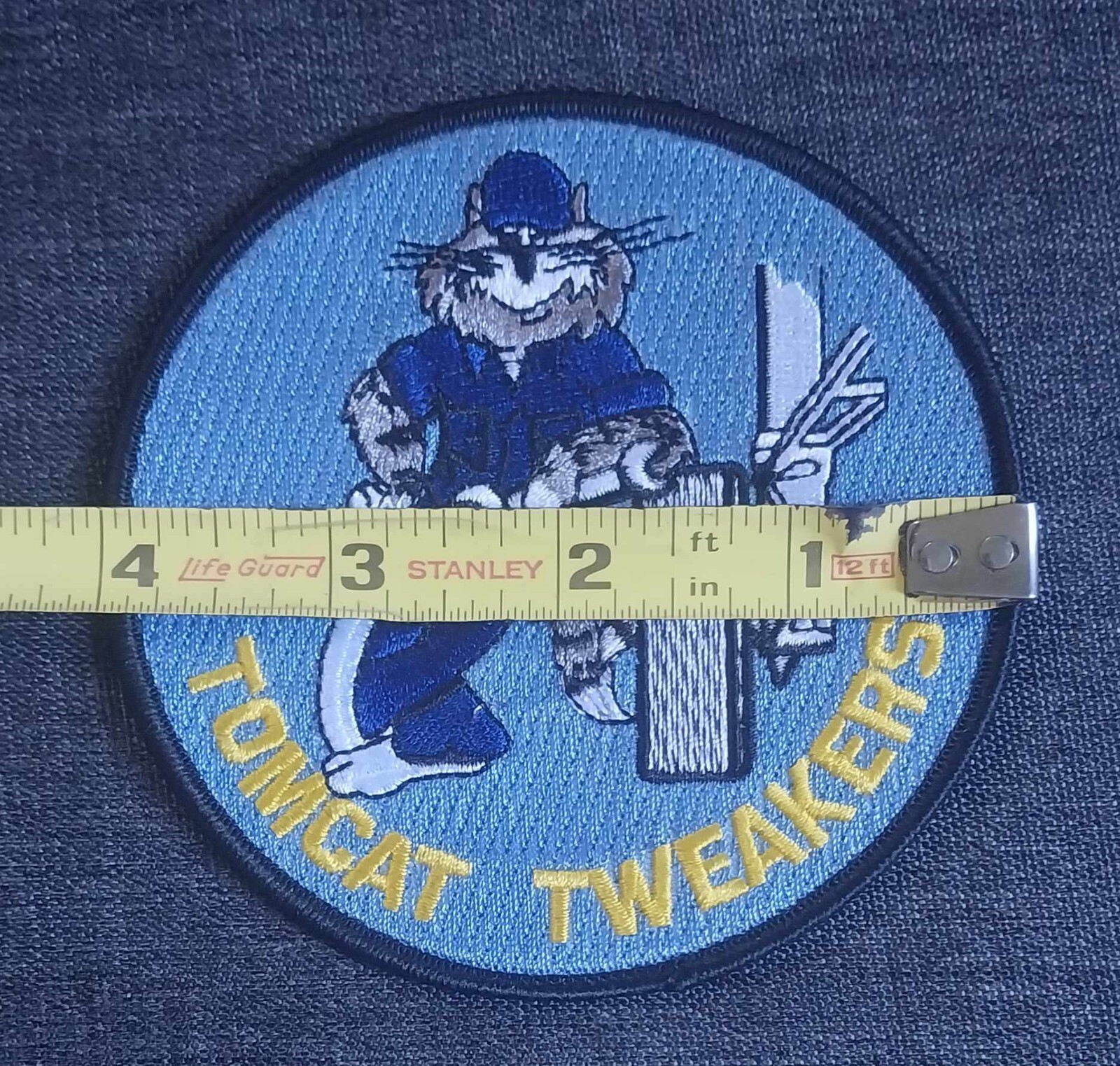 US NAVY Aviation Maintenance TOMCAT TWEAKERS F-14 Military Patch ~ BLUE