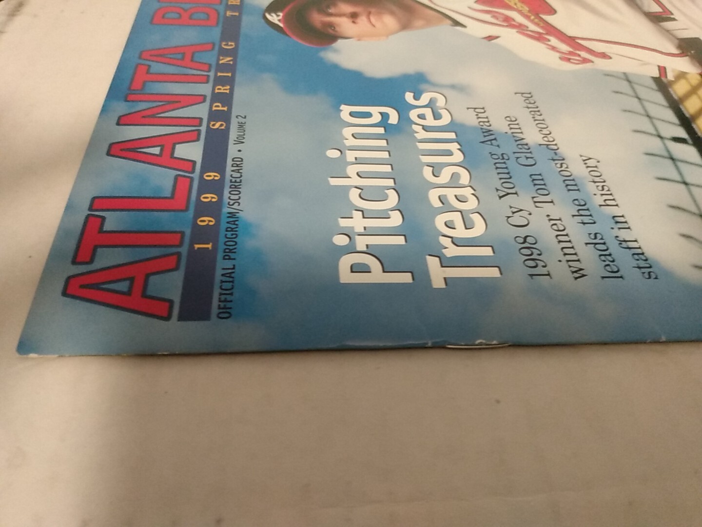 1999 Atlanta Braves Commemorative Spring Training Program Tom Glavine Cover