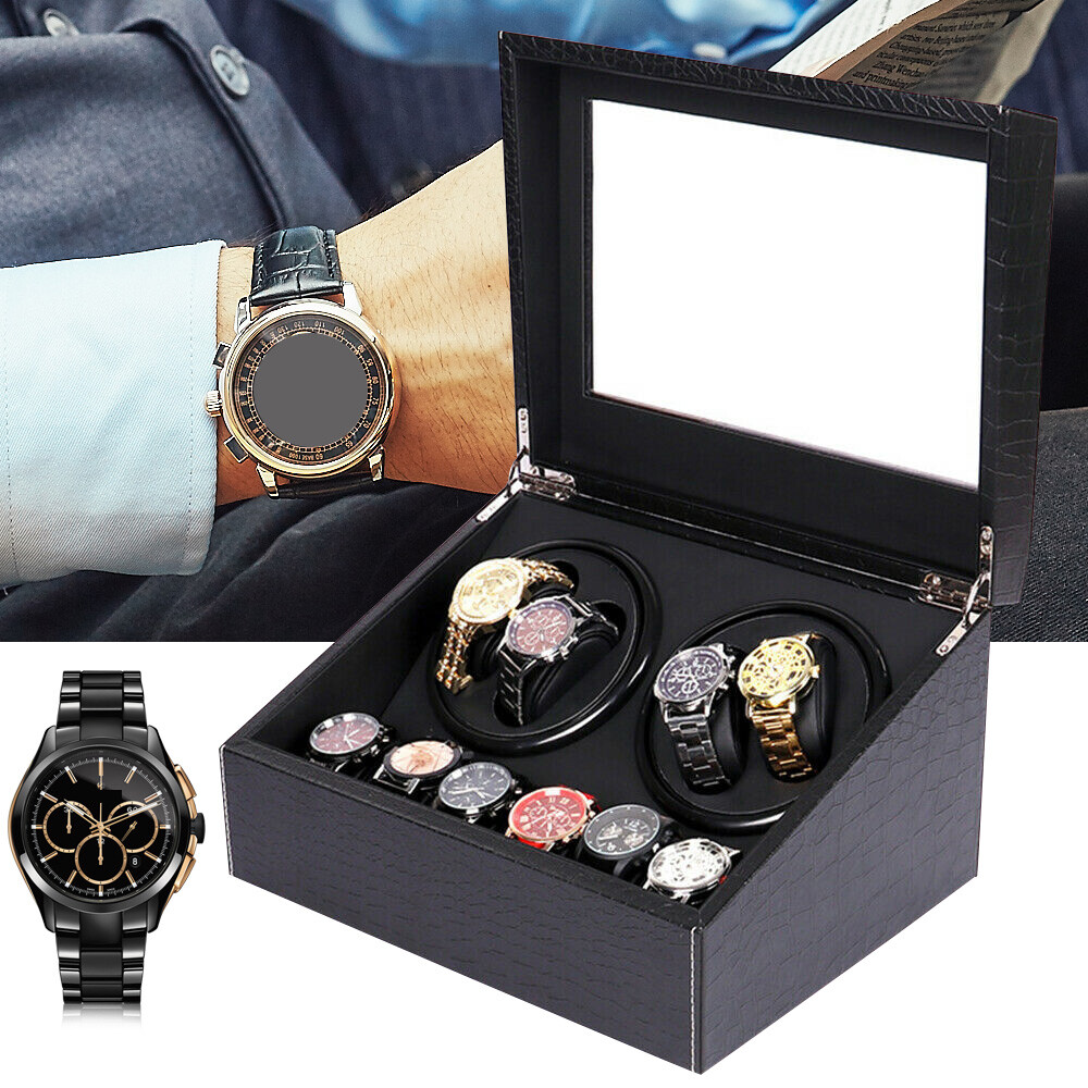 4+6 Automatic Rotation Watch Winders Display Box Storage Case Organizer Silent