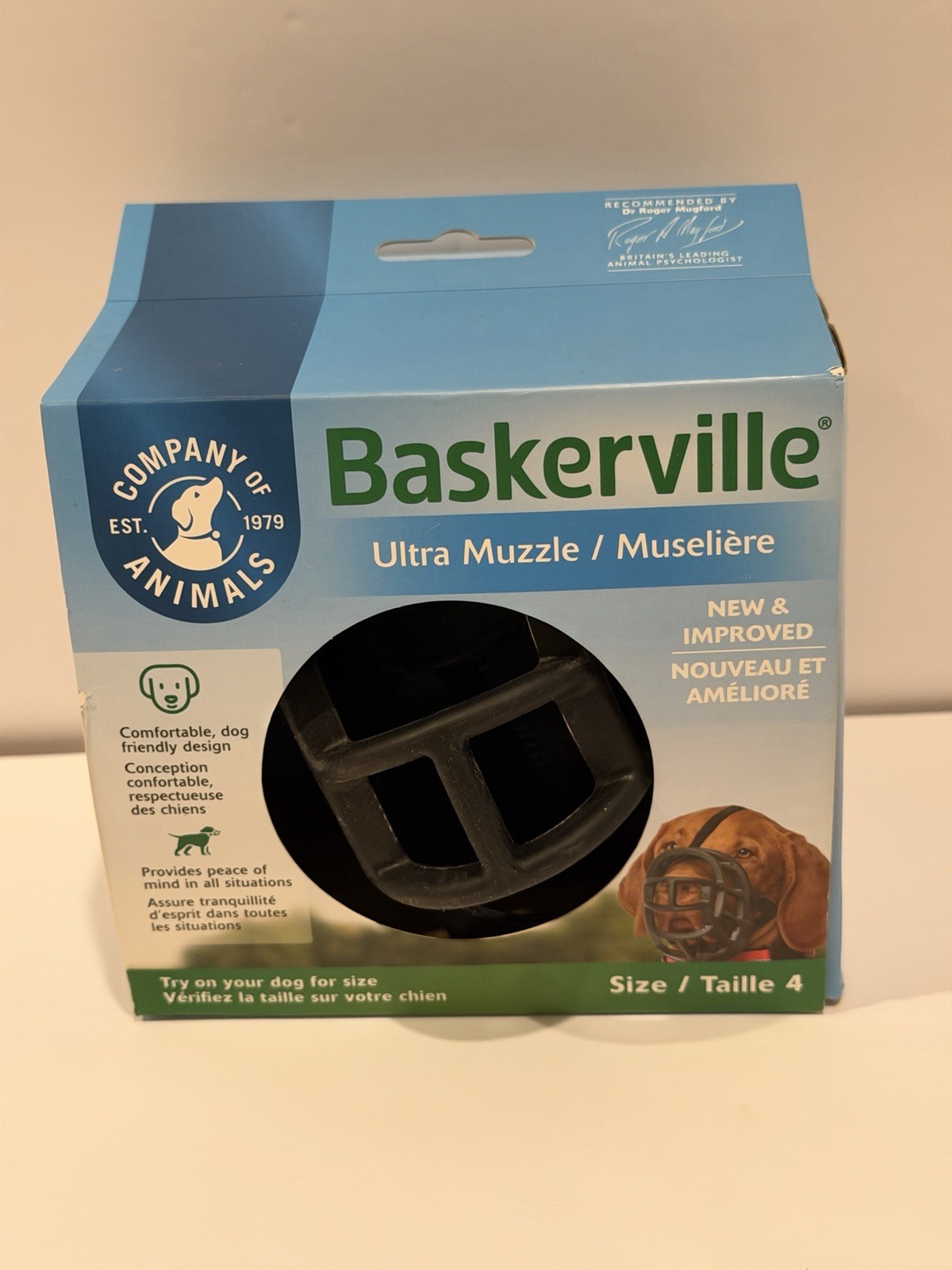 BASKERVILLE Ultra Muzzle for Dogs - Black Size 4 NEW