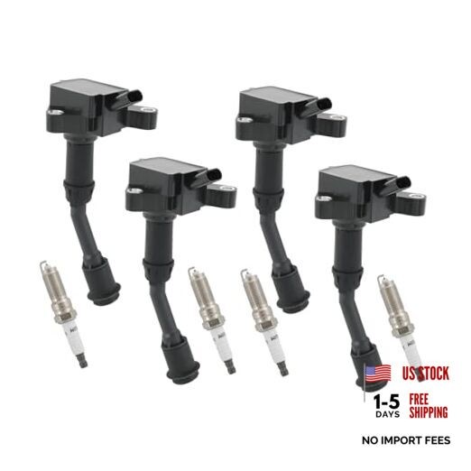 DICMIC Set of 4 Ignition Coil Pack & Spark Plug Compatible with Ford UF735