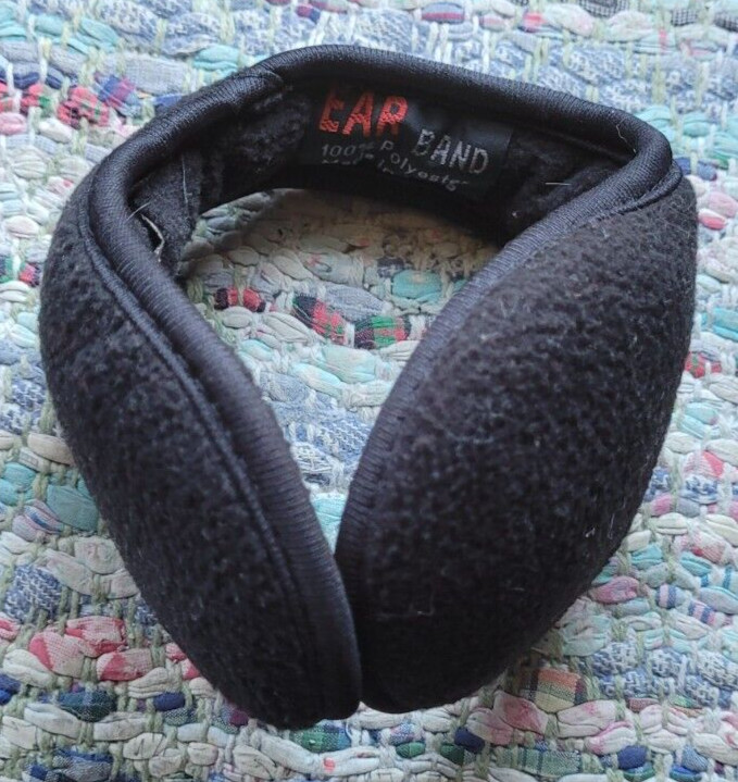 Black Adjustable Ear Band Ear Covers Warm Winter 100% Polyester Sledding Skiing
