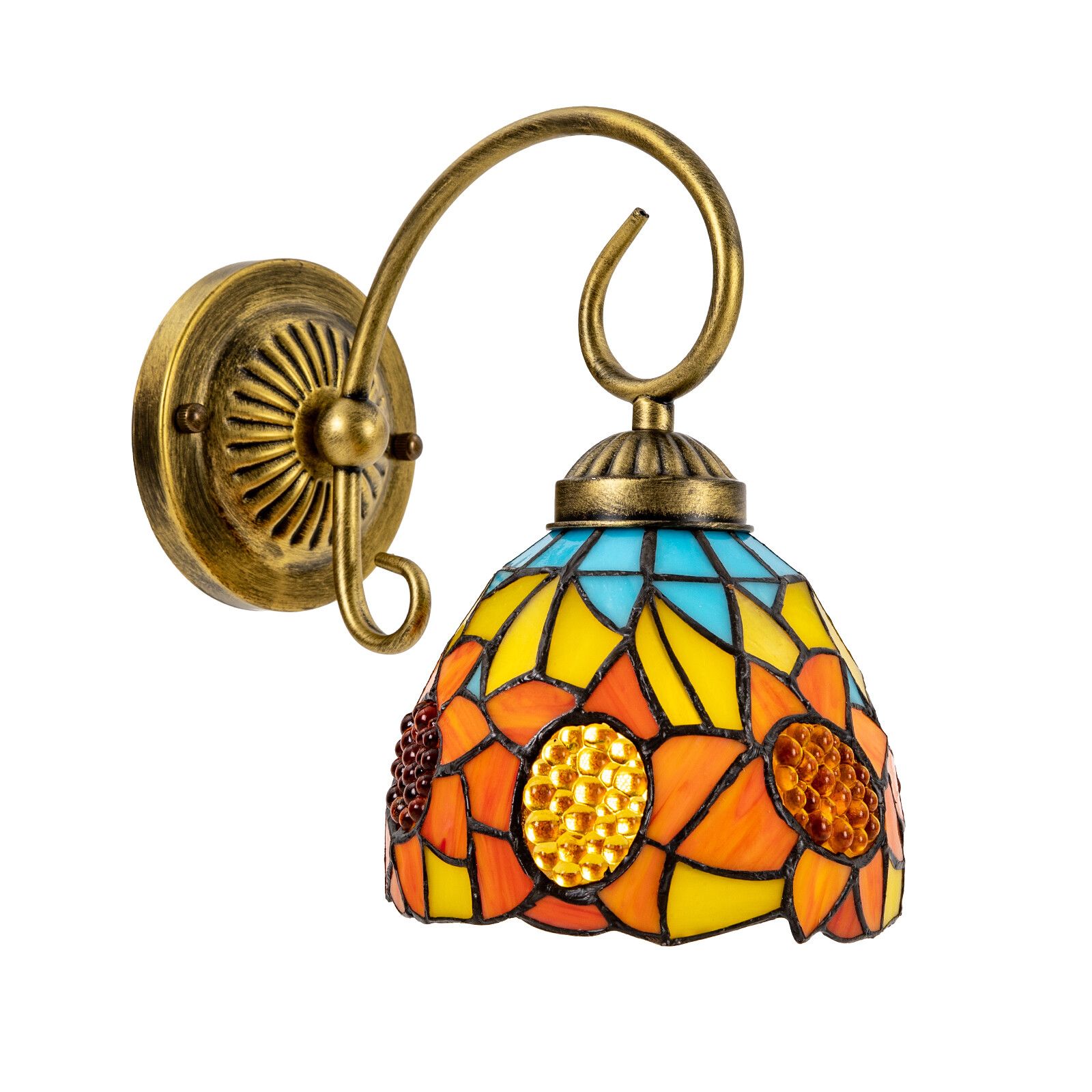 110V Wall Sconce Lamp Tiffany Vintage Stained Glass Wall Light Indoor E26