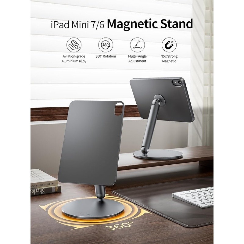 Magnetic iPad Mini Stand Adjustable 360° Rotating Base Foldable Tablet Holder US