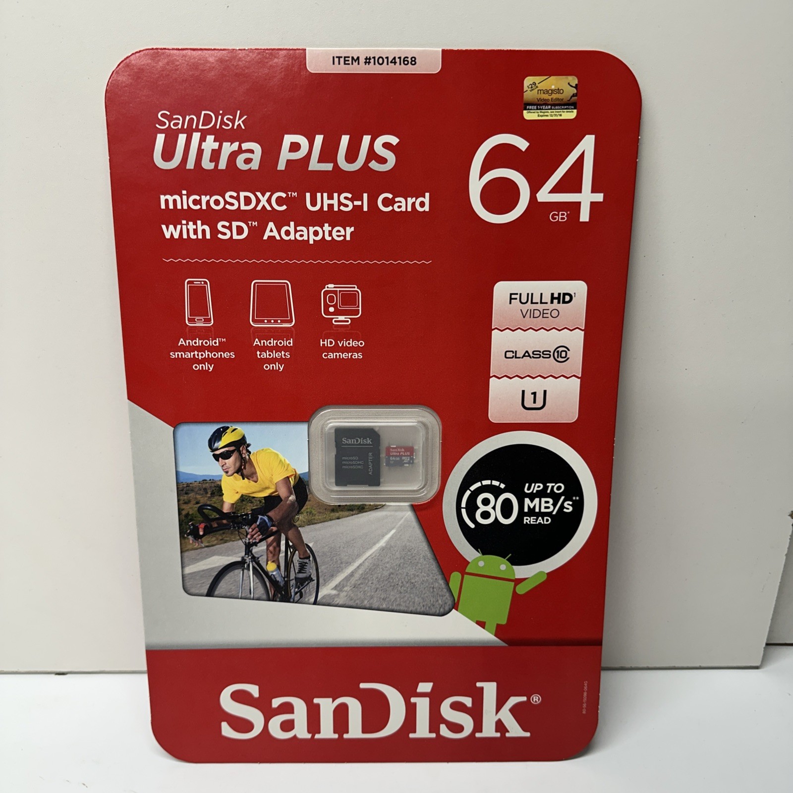 SANDISK ULTRA PLUS MICROSDXC UHS-I CARD W/ADAPTER 64GB NEW SEALED