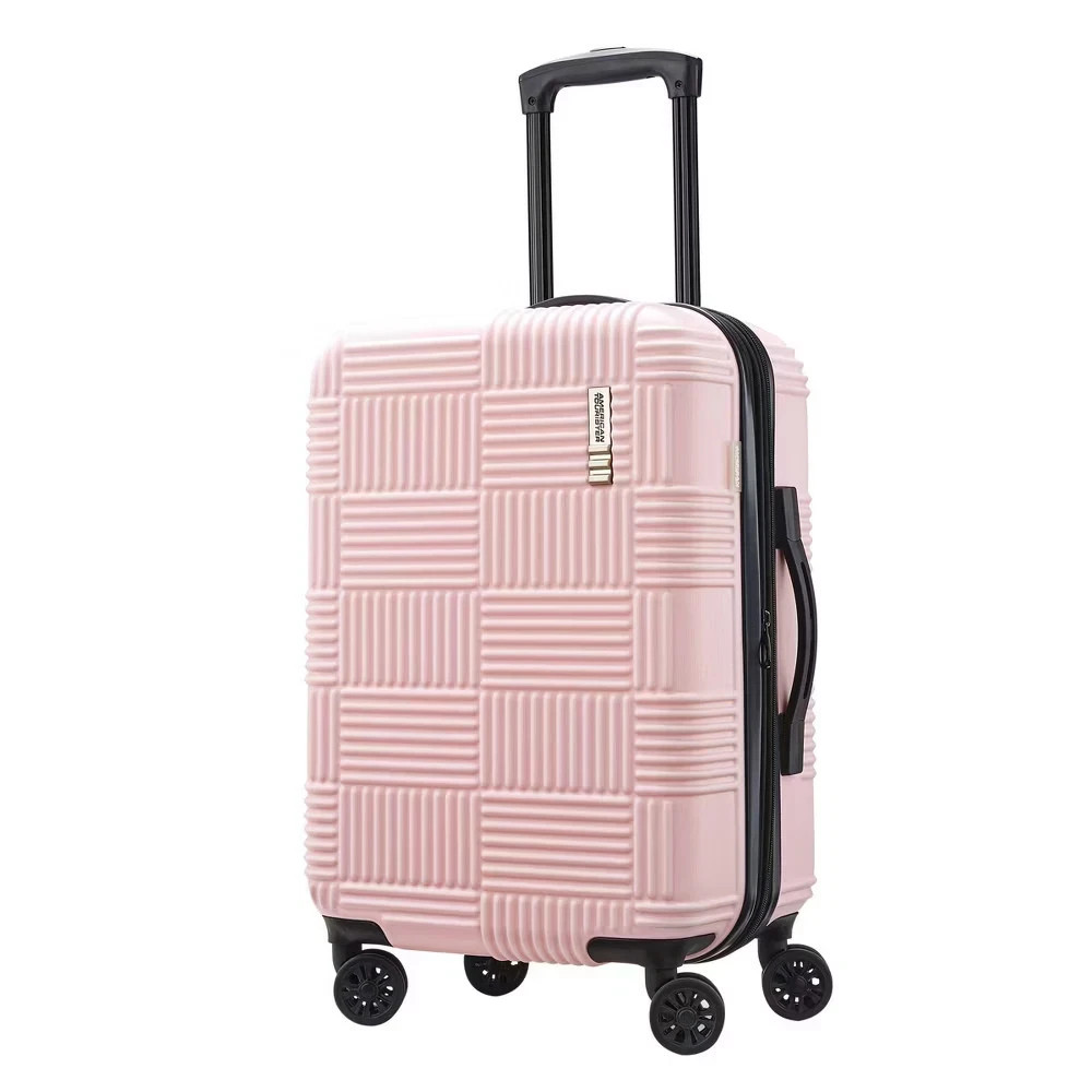 American Tourister Checkered NXT 22” Spinner Luggage Pink NEW, Free Shipping