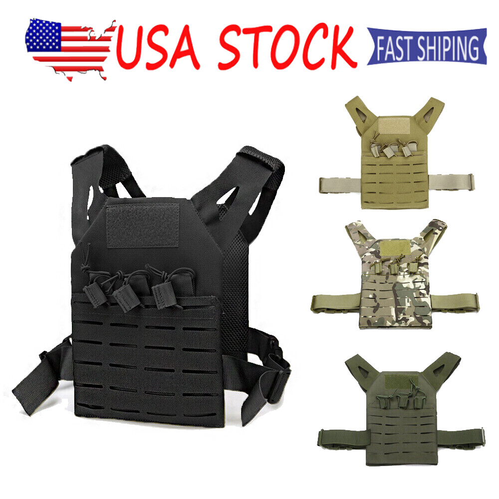 Childrens Tactical Kids Vest Kit Combat Assault Waistcoat Light Vest