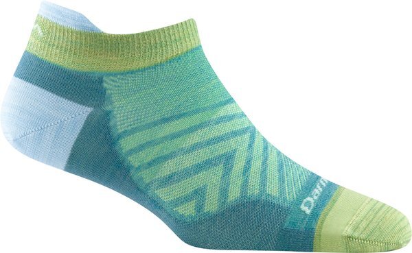 USA DARN TOUGH 1043 Aqua Women's Run No Show Tab Ultra-Light Running Sock