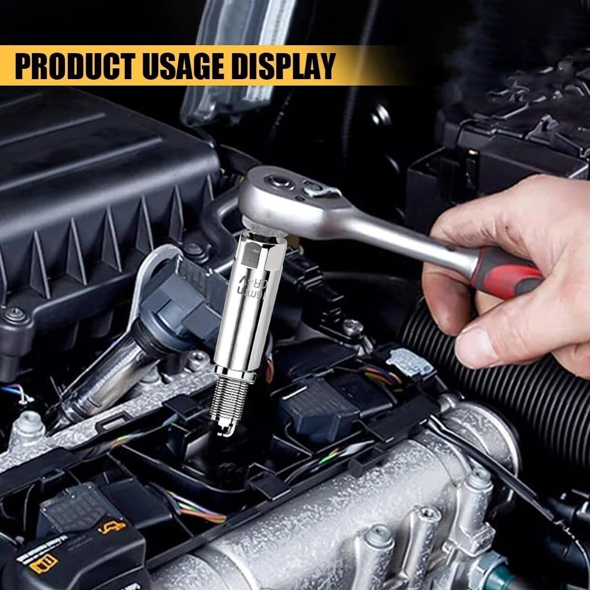 2 Pack Magnetic Spark Plug Socket 3/8 Drive 12 Point Removal Tool for BMW & MINI