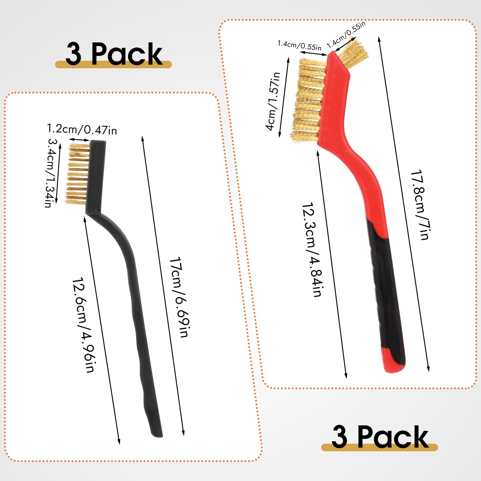 6 Pcs Small Wire Brushes Set for Cleaning Rust Scrub Paint Grout Removal