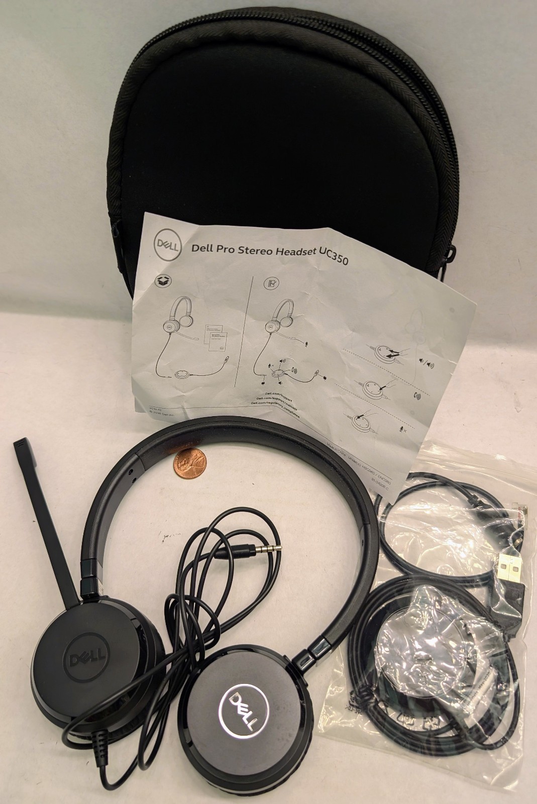 Dell Jabra UC350 Pro Headphones 74J6M Pro Stereo USB Headset HSC060 ENC060.case