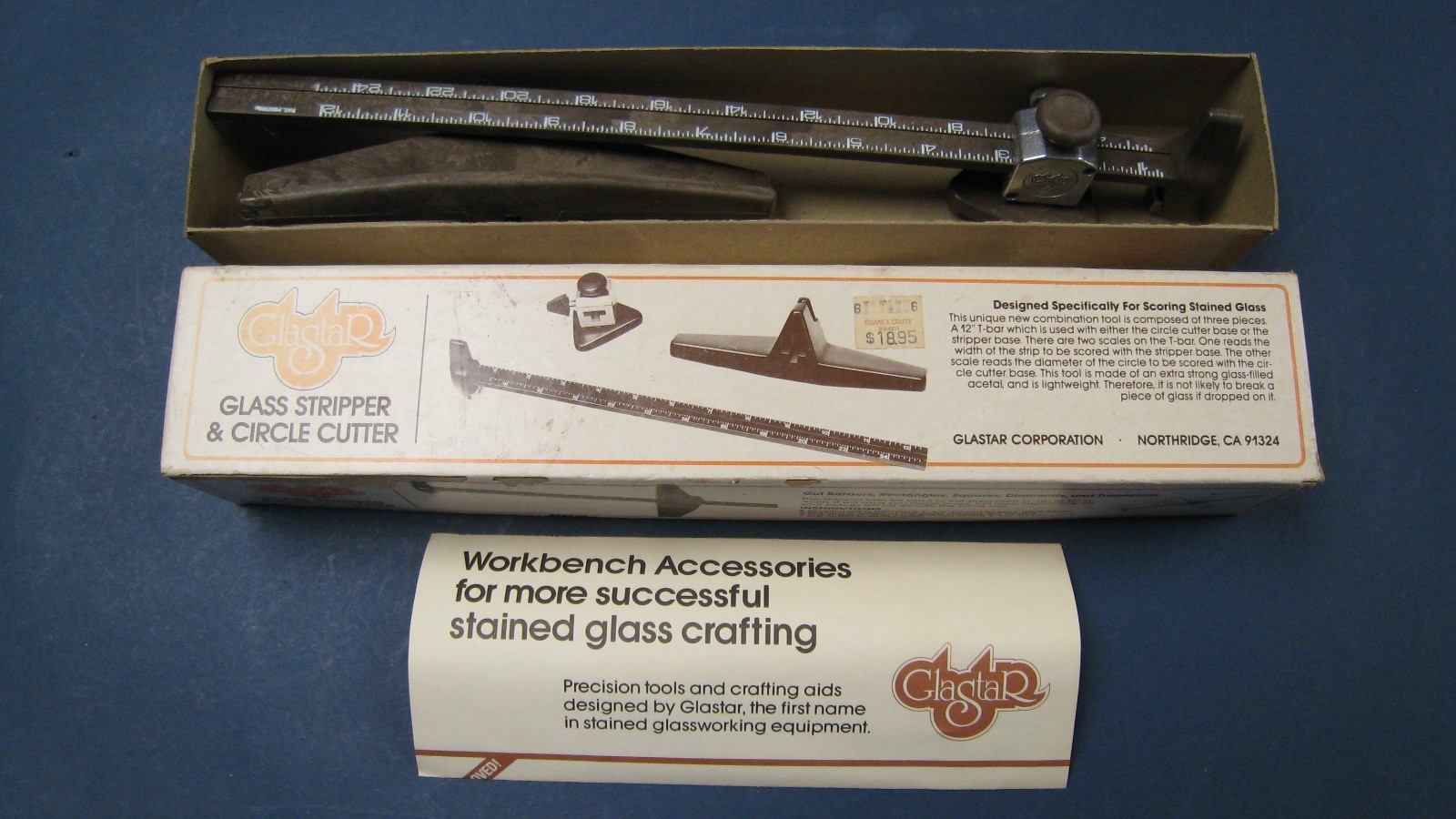 Glastar Glass Strip Cutter & Circle Cutter New Old Stock w Pamphlet Exc