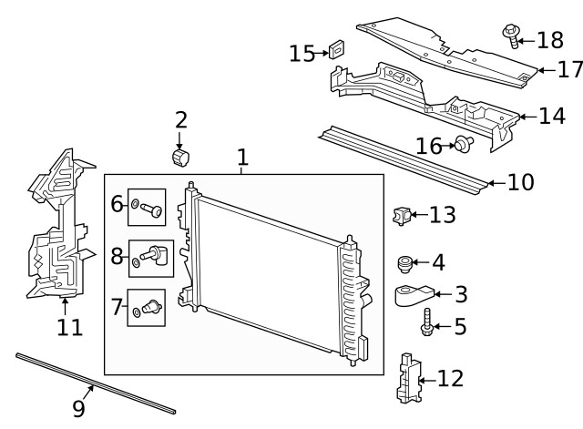 Genuine GM Passenger Side Radiator Lower Bracket 39120016